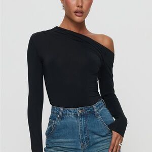 Antilles Princess Polly Black Asymmetrical Bodysuit